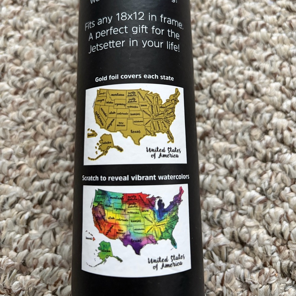 Scratch Your Travels - United States - Jetsetter Map - 18”X12” Brand New
